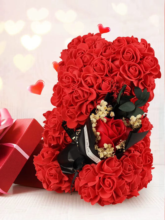 Mothers Day Mom Gifts Girlfriend Birthday Gifts Women Rose Teddy Bear Artificial Flower Anniversary Valentines Day Birthday Gift